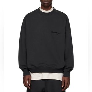 ESSENTIALS Black Crewneck Sweatshirt